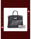 HERMES BIRKIN 25 (Pre-owned) Black, Box calf leather, Phw