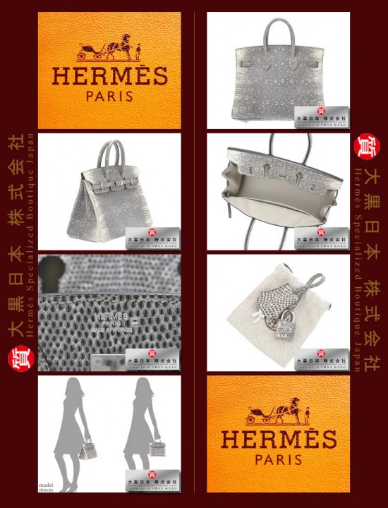 HERMES BIRKIN 25 (Pre-owned) Ombre, Natural lizard skin, Phw