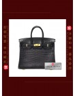 HERMES BIRKIN 25 (Pre-owned) - Black, Matt niloticus crocodile skin, Ghw