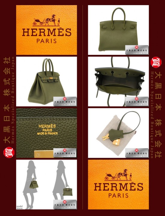 HERMES BIRKIN 35 (Pre-owned) Canopee / Canopee, Togo leather, Ghw