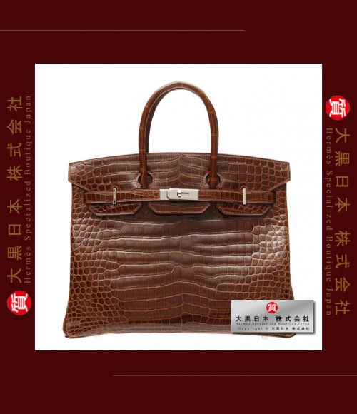 HERMES BIRKIN 35 (Pre-owned) - Miel, Porosus crocodile skin, Phw