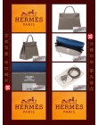 HERMES CANDY KELLY 35 (Pre-owned) retourne, Etain/Etain grey, Epsom leather, Phw