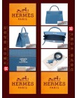 HERMES KELLY 32 (Pre-owned) retourne, Blue de galice, Togo leather, Phw