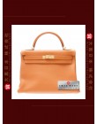 HERMES KELLY 32 (Pre-owned) retourne, Orange, Togo leather, Ghw