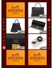 HERMES KELLY 35 (Pre-owned) retourne, Black, Togo leather, Ghw