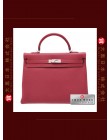 HERMES KELLY 35 (Pre-owned) retourne, Ruby / Dark red, Togo leather, Phw