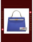 HERMES KELLY 25 TWO COLOUR (Pre-Owned) Sellier, Blue electric/Craie, Epsom leather, Ghw