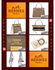 HERMES KELLY 25 TWO COLOUR (Pre-Owned) Sellier, Etoupe grey / Craie, Epsom leather, Ghw