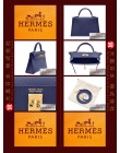 HERMES KELLY II BAG MINI (Pre-Owned) Sellier, Blue Sapphire, Epsom leather, Ghw