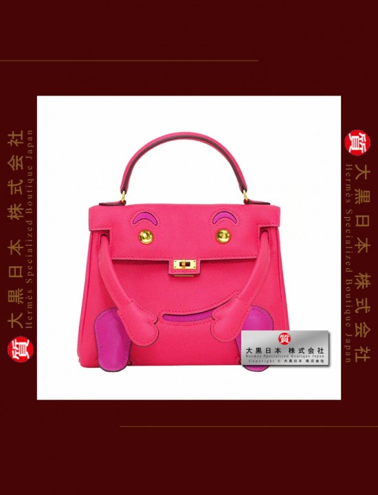 HERMES KELLY DOLL TWO COLOUR (Pre-Owned) Rose extreme / Rose pourpre, Swift leather, Ghw