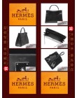 HERMES SO-BLACK KELLY 32 (Pre-owned) retourne, Black Box calf leather, Black hardware